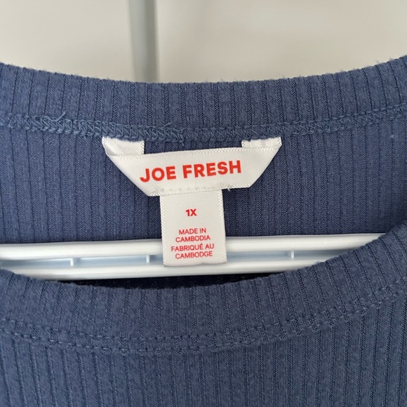 Joe Fresh Navy Cropped Ribbed Top - Picture 2 of 6